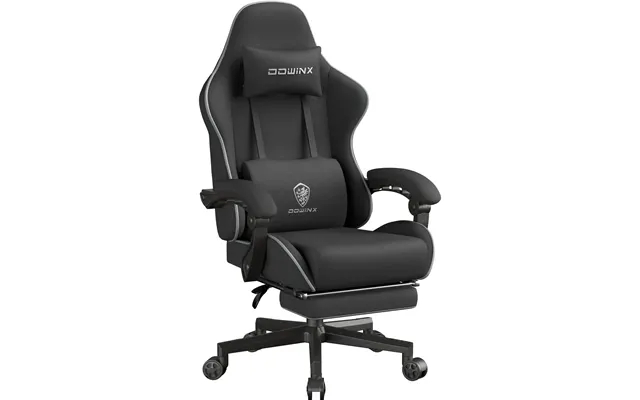 Dowinx 6658g Big & Tall Gaming Chair Extra-wide Seat - 5 High-density Foam & Extendable Footrest Black