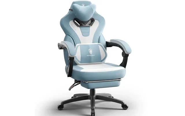 Dowinx Big And Tall Gaming Chair With Massage - Heavy Duty Pc Gamer Chair Fabric Blue