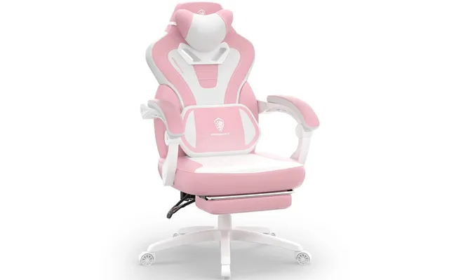 Dowinx Big And Tall Gaming Chair With Massage - Heavy Duty Pc Gamer Chair Pu Leather Pink