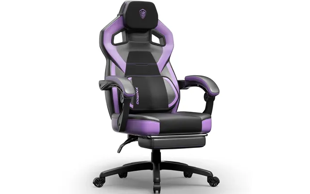 Dowinx Big And Tall Gaming Chair With Massage - Heavy Duty Pc Gamer Chair Pu Leather Purple