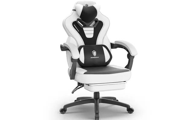 Dowinx Big And Tall Gaming Chair With Massage - Heavy Duty Pc Gamer Chair Pu Leather White