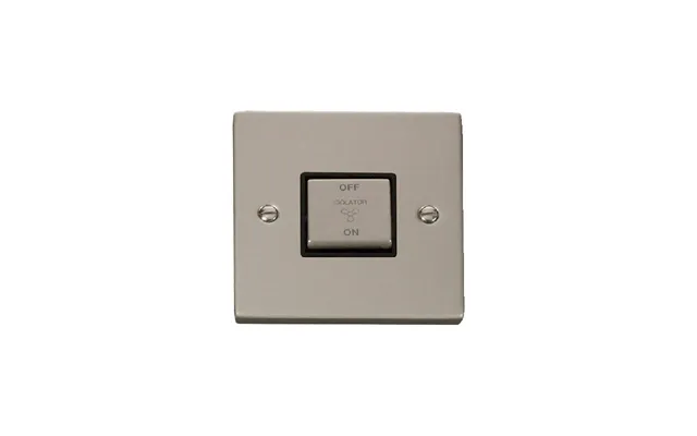 Click Deco 10a 1g 'ingot' 3p Fan Isolation Switch Pearl Nickel Insert Black