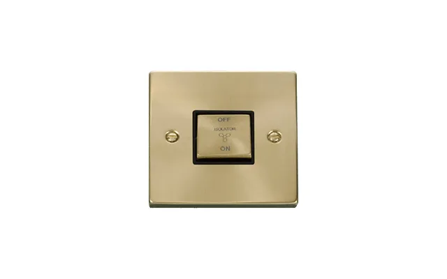 Click Deco 10a 1g 'ingot' 3p Fan Isolation Switch Satin Brass Insert Black