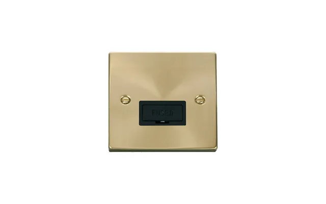 Click Deco 13a Fused Connection Unit Satin Brass Insert Black