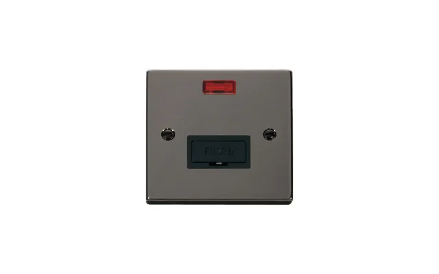 Click Deco 13a Fused Connection Unit With Neon Black Nickel Insert Black