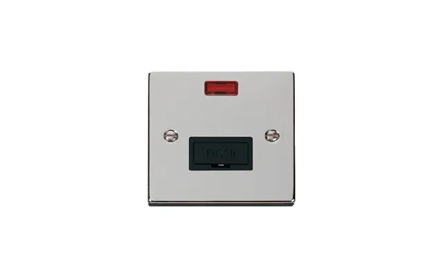 Click Deco 13a Fused Connection Unit With Neon Polished Chrome Insert Black