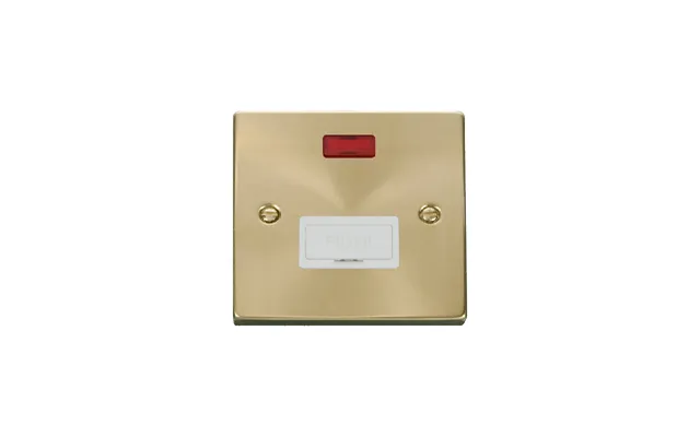 Click Deco 13a Fused Connection Unit With Neon Satin Brass Insert White