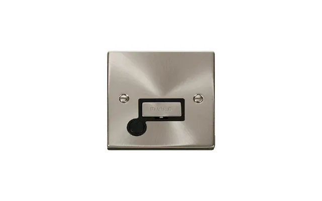 Click Deco 13a Fused 'ingot' Connection Unit With Flex Outlet Satin Chrome Insert Black