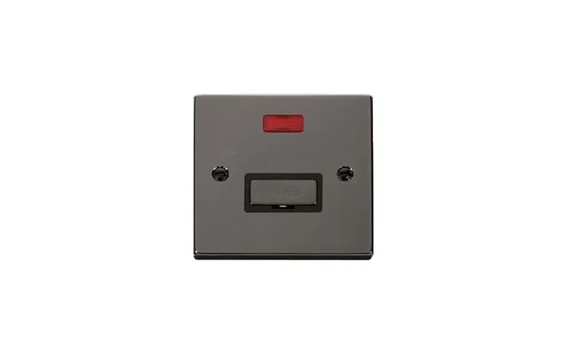 Click Deco 13a Fused 'ingot' Connection Unit With Neon Black Nickel Insert Black