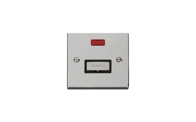 Click Deco 13a Fused 'ingot' Connection Unit With Neon Polished Chrome Insert Black