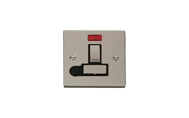 Click Deco 13a Fused 'ingot' Dp Switched Connection Unit With Flex Outlet & Neon Pearl Nickel Insert Black