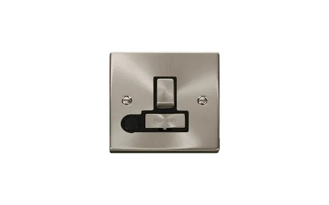 Click Deco 13a Fused 'ingot' Dp Switched Connection Unit With Flex Outlet Satin Chrome Insert Black