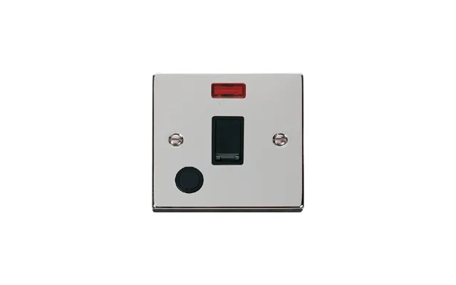 Click Deco 20a 1 Gang Dp Switch With Flex Outlet And Neon Polished Chrome Insert Black