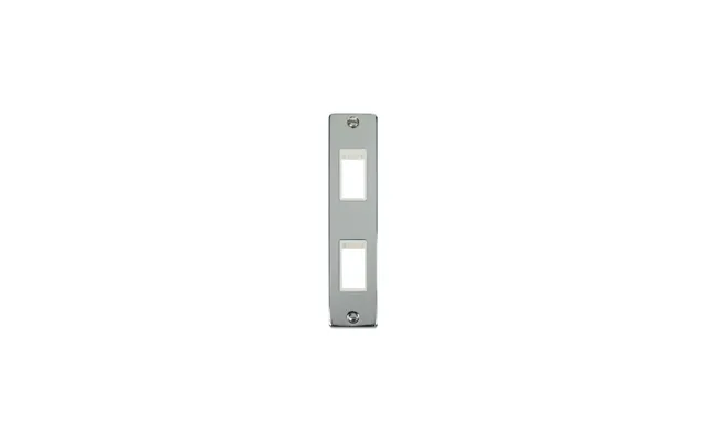 Click Deco 2g Minigrid Double Aperture Unfurnished Architrave Plate Polished Chrome White Inserts