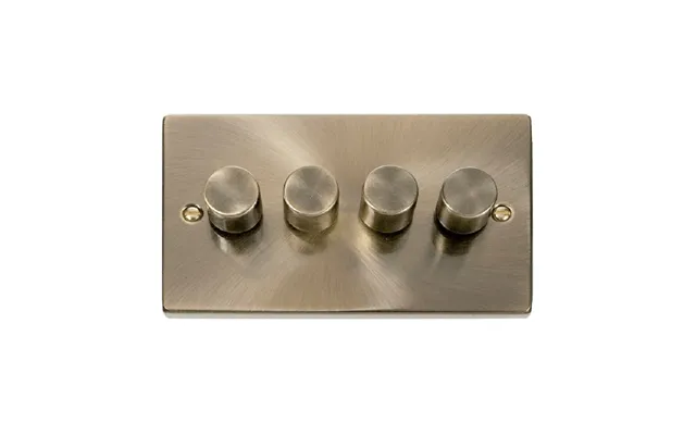 Click Deco 4 Gang 2 Way 100w Led Dimmer Switch Antique Brass