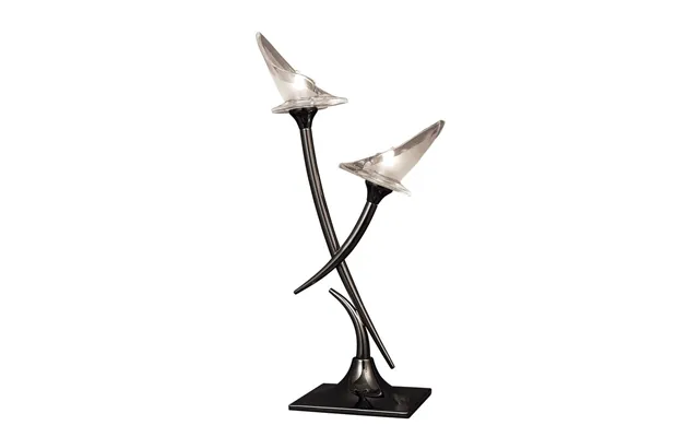 Flavia Table Lamp 2 Light G9 Black Chrome Mantra
