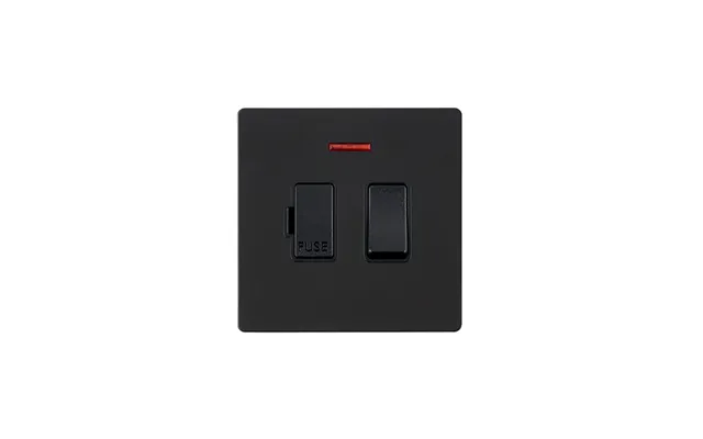 Hamilton G2 1 Gang 13a Dp Fused Spur With Neon Connection Unit Matt Black Insert Black