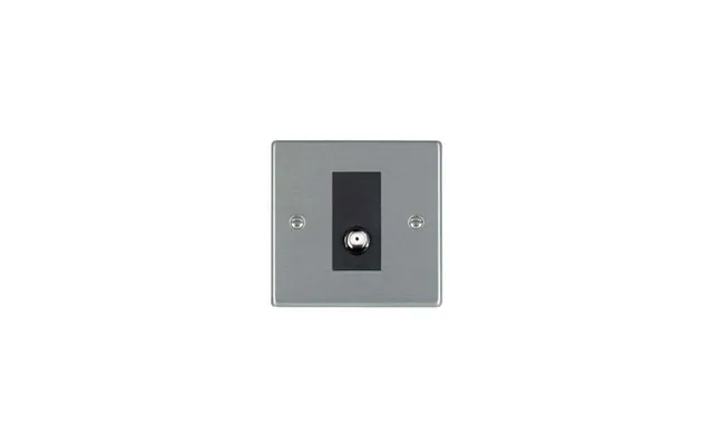 Hamilton Hartland 1g Isolated Satellite Outlet Satin Steel Black
