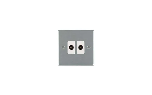 Hamilton Hartland 2g Non-isolated Tv 2in 2out Satin Steel White