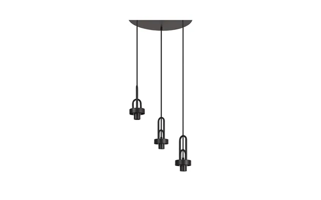 Kennith 45cm 2m Round Suspension Kit Frame Only 3xe27 Matt Black Luxuria