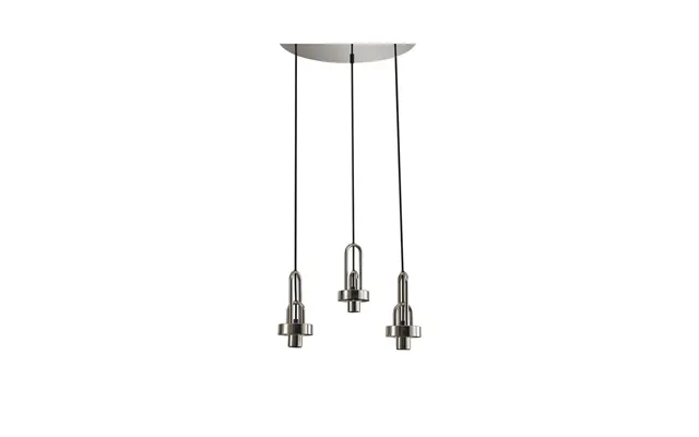Kennith 45cm 2m Round Suspension Kit Frame Only 3xe27 Polished Nickel Matt Black Luxuria