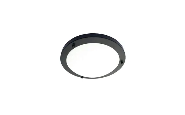 Large Flush Ceiling Light Matt Black 2x E27 Ip44 Forum Delphi