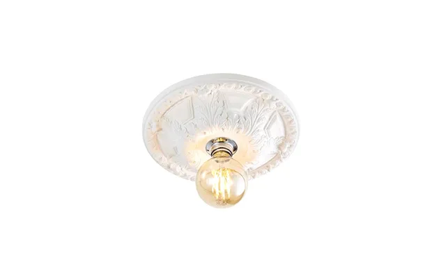 Plaster Ceiling Light Medium Surface Mount White Chrome Forum Motril