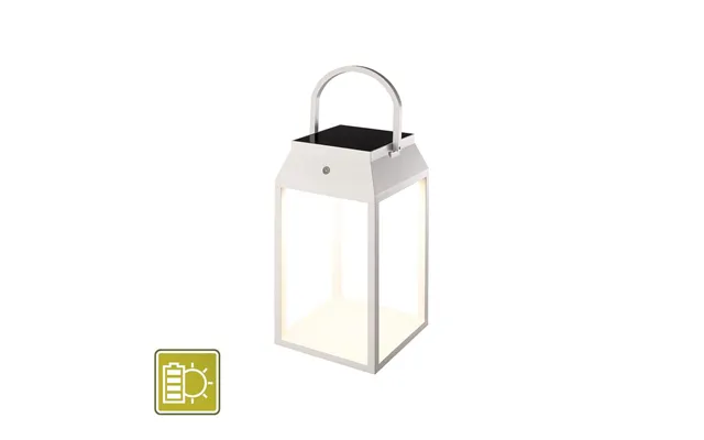 Sapporo Large Solar Battery Operated Portable Lantern 3w Led 3000k 238lm Ip54 White Mantra