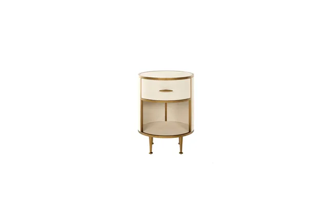 Bedside Table In Ivory Faux Shagreen