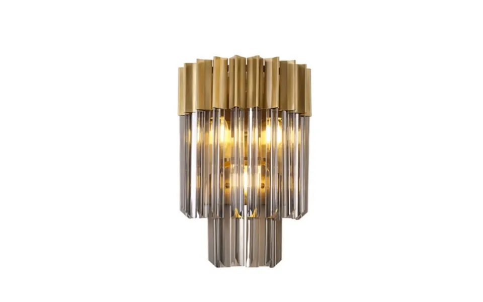Chelsea Sculpted Glass Brass Smoke Wall Light
