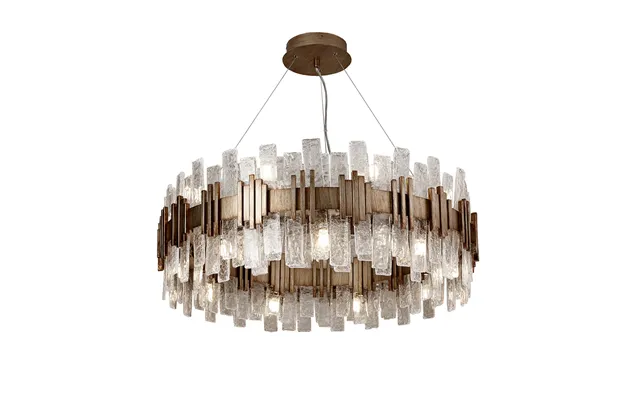 Halo Opulent Textured Glass Chandelier