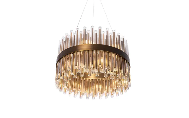 Luxury Medium Antique Brass Glass Chandelier