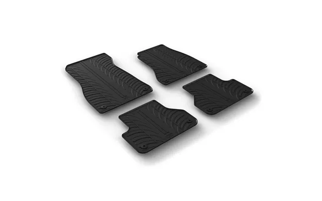 Car Mats For Audi A4 Saloon & A4 Avant B9 2016 - 2024 Gledring Custom-fit Black Rubber Floor Mat Set