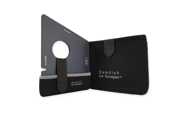 Swedish Ice Scraper In Black Colour With Neoprene Holder Best Heavy Duty Car Window Frost Removal