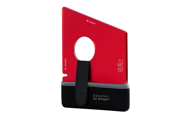 Swedish Ice Scraper In Dark Red Colour With Neoprene Holder & Storage Sleeve Best Heavy Duty Car Window Frost Removal