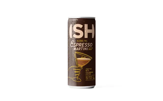 Ish Non Alcoholic Espresso Martini 250ml - Alcohol Free Cocktail, Case Of 12 Cans