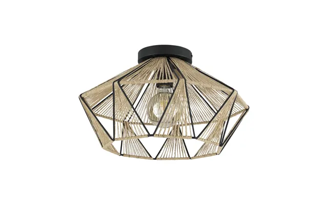 Eglo Adwickle Natural Hemp Black Wire Geometric Ceiling Light
