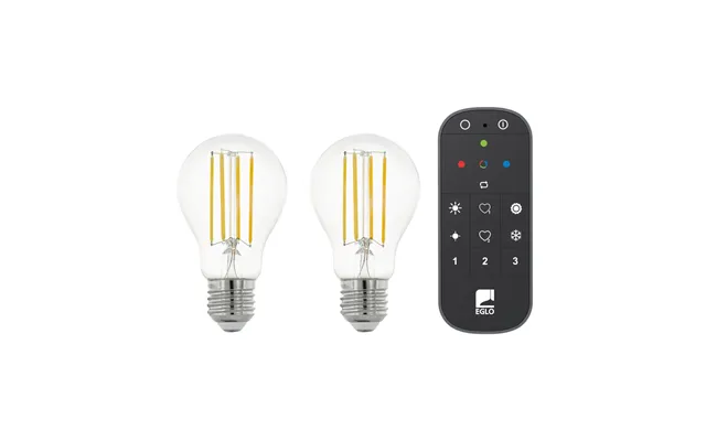 Eglo Lede27 Clear A60 Smart Remote Control Led Bulb 6w 4000k 2 Pack