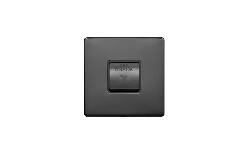 Lieber Black Nickel 10a 1 Gang 1 Way 3-pole Extractor Fan Isolator Switch - Black Insert Screwless