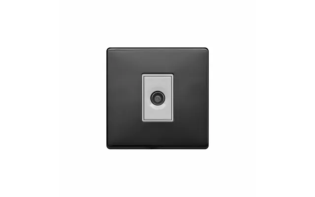 Lieber Black Nickel & White 1 Gang Tv Aerial Socket - Screwless
