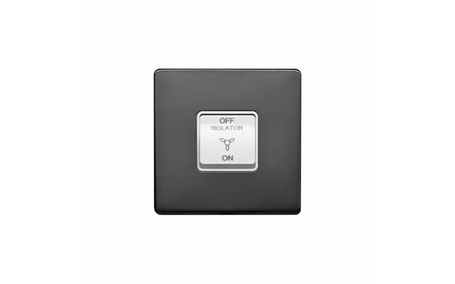 Lieber Black Nickel & White 10a 1 Gang 1 Way 3-pole Extractor Fan Isolator Switch - Screwless