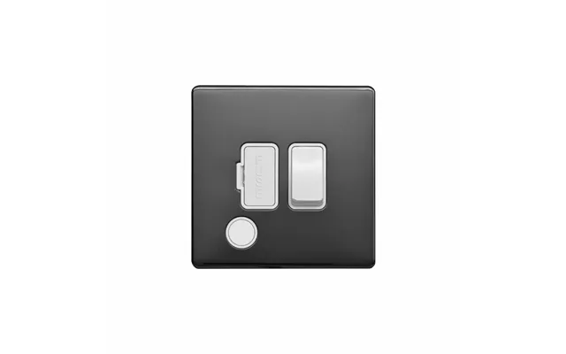 Lieber Black Nickel & White 13a Switched Fused Connection Unit Fcu Flex Outlet - Screwless