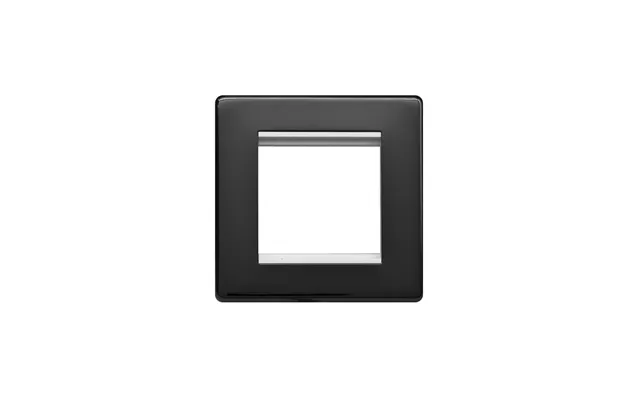 Lieber Black Nickel & White Single Data Plate 2 Modules - Screwless