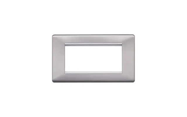 Lieber Brushed Chrome Double Data Plate 4 Modules - White Insert Screwless