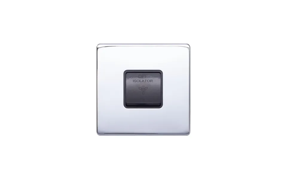 Lieber Polished Chrome 10a 1 Gang 1 Way 3-pole Extractor Fan Isolator Switch - Black Insert Screwless