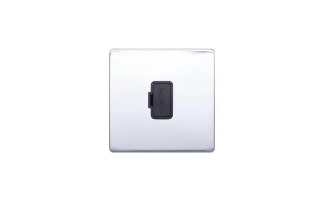 Lieber Polished Chrome 13a Unswitched Fused Spur Fcu - Black Insert Screwless