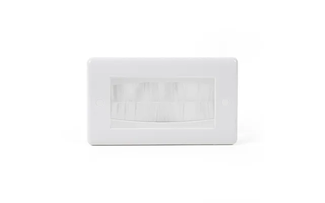 Lieber Silk White 2 Gang 4 Module Brush Plate - Curved Edge