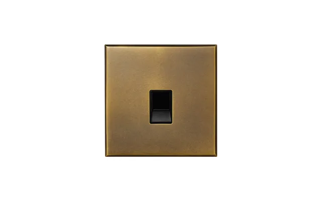 Soho Lighting Aged Brass 1 Gang Cat5 Cat6 Rj45 Ethernet Data Socket With Black Insert - The Palaces Collection