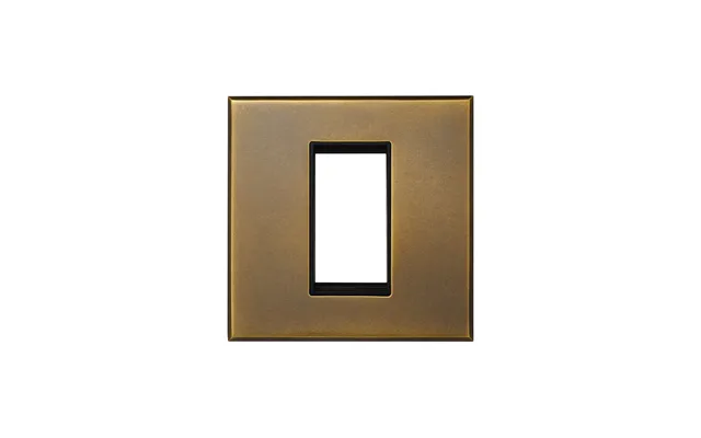 Soho Lighting Aged Brass 1 X25mm Em Euro Module Wall Plate With Black Insert - The Palaces Collection