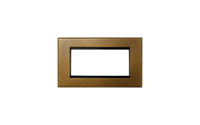 Soho Lighting Aged Brass 4 X25mm Em Euro Module Wall Plate With Black Insert - The Palaces Collection